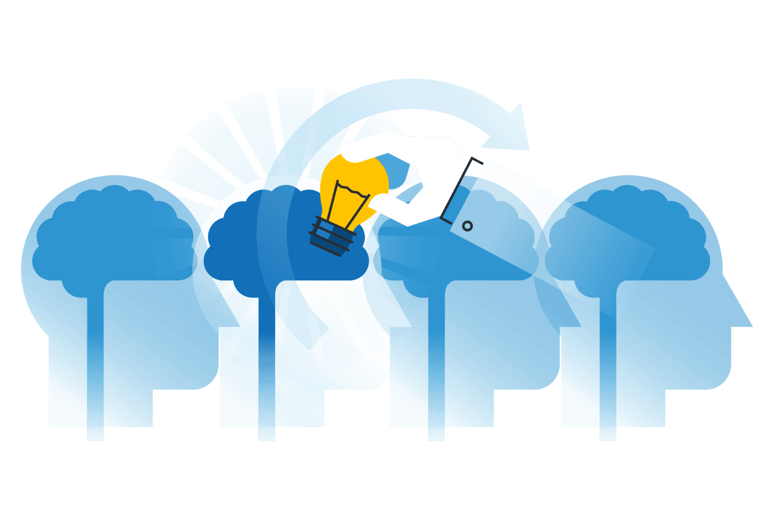 brainstorming innovation idea.